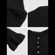 thumbnail image 4 of Suéter Tipo Cárdigan Corto para Mujer, Moderno, con Cuello Redondo, Volantes, Larga, Botones, Prendas de Punto. Negro L, 4 of 6