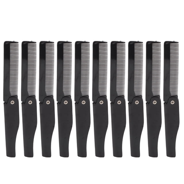 Folding Pocket Comb,10Pcs Folding Comb Black Travel Comb Fine Tooth Hair Comb Revolutionary Design
