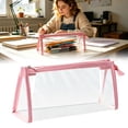 thumbnail image 2 of Zipper Pouch, Transparent Storage Bag, Stationery Organizer, Clear Multi-Purpose Pouch with Zipper Closure, Portable Bag for Pens, Pencils and Daily Cosmetic Storage,Pink, 2 of 9