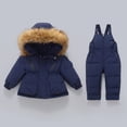 thumbnail image 7 of ATOGUTA Girls Snowsuit Hoodeed Waterproof Snow-proof Outdoor Sports Daily Winter Warm Ski Set Blue, 7 of 7