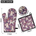 thumbnail image 6 of Goldendoodle Dog and Flower Floral Kitchen Oven Mitt and Pot Holder Sets 2 Pcs for Baking, Cooking and Grilling, Heat Resistant Up To 392 °F, 6 of 7