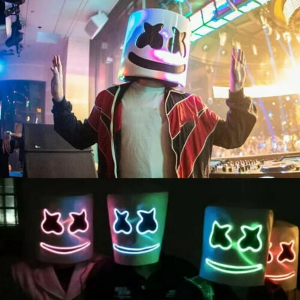 Máscara LED Media Cara Para DJ Y Cosplay - Efectos De Luces, Ideal Para Fiestas Y Halloween