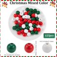 thumbnail image 2 of 1Bag 125Pcs Christmas Wood Beads Green Red White Round Wooden Beads Santa Craft Garland Bead Ornaments for Jewelry Making Bead Assortments DIY Necklace Bracelets Crafts Party Home Supplies Decor, 2 of 6