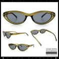 thumbnail image 2 of SA106 Womens Classic Mod Soft Cat Eye Plastic Sunglasses / Green Frame - Black Lens, 2 of 8