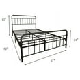 Tslinn Queen Size Metal Platform Bed Frame with Iron Slats, Headboard