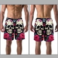 thumbnail image 3 of luoweisi Men's Beach Shorts Quick Dry Swim Trunks with Mesh Lining Couple Skulls XL, 3 of 5