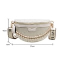 thumbnail image 2 of Bolso Pechera Vintage Crossbody Estampado Letra Mujer Lona Saddle Cintura Blanco, 2 of 9