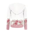 thumbnail image 5 of QATAINLAV Womens Zip Up Hoodie Coat Fall Fashion Floral Full Zip Long Sleeve Sweatshirt Drawstring Hooded Lightweight Jackets, White, M, 5 of 6