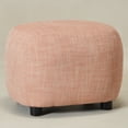 thumbnail image 3 of KINWELL 23" Wide Linen Blend Upholstered Ottoman, Textured Weave Footrest with Soft Padded Seat, Mid-Century Modern Footstool for Bedroom, Entryway or Living Room, Coral, 3 of 11