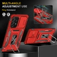 thumbnail image 7 of Rugged Case for Samsung Galaxy A32 5G, Sliding Lens Camera Cover Protection Ring Stand Compatible with Magnetic Car Mount Military Grade Shockproof Hybrid Case for Samsung Galaxy A32 5G, Red, 7 of 7
