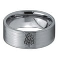 thumbnail image 2 of Tungsten Wedding Gift Gamer Wide Gray Ring Round 40th Birthday Gifts Mr Mrs Hippie Jewelry, 2 of 7