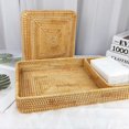 thumbnail image 2 of Rattan Tray Tabletop Organization Hand Woven Snack Storage Basket Multifunctional Serving Tray S, 2 of 4