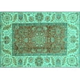thumbnail image 1 of Ahgly Company Machine Washable Indoor Rectangle Abstract Turquoise Blue Modern Area Rugs, 6' x 9', 1 of 4