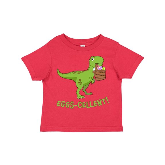 Inktastic Eggs-cellent Cute Easter T-rex Dinosaur Boys or Girls Toddler T-Shirt