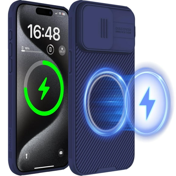 Funda Nillkin para iPhone 15 Pro Max con Cubierta para Cámara Morada