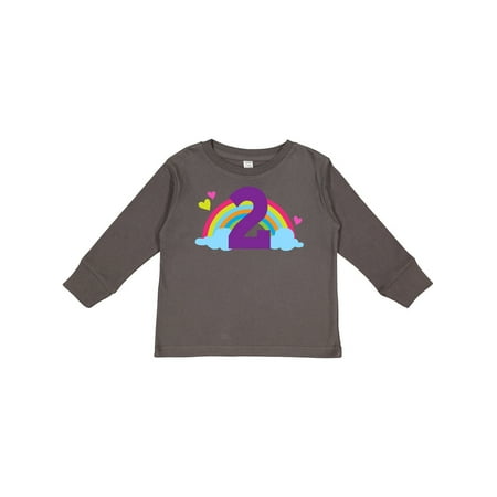 

Inktastic 2nd Birthday Rainbow Cute Girls Gift Toddler Toddler Girl Long Sleeve T-Shirt