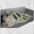 thumbnail image 6 of Dragonfly Soft Flannel Fleece Throw Blanket, Lake Flowers Leaves on Abstract Backdrop Bird Like Bugs, Cozy Plush for Indoor and Outdoor Use, 70" x 90", Pale Green Dark Green, by Ambesonne, 6 of 6