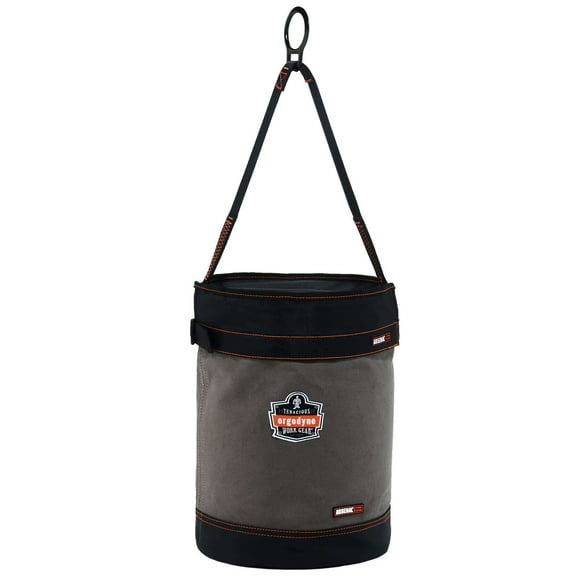 Ergodyne Arsenal® 5960T Canvas Hoist Bucket with D-Rings and Top, Gray, L