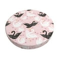 thumbnail image 1 of Balery Swan And Flowers2 Fundas de asiento para taburete de bar redondo de tela de terciopelo ajustables que protegen de arañazos y manchas para sillas de 14 a 17 pulgadas.-14 inch, 1 of 7