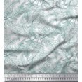 thumbnail image 1 of Soimoi White Cotton Voile Fabric Artistic Leaves Fabric Prints By Yard 56 Inch Wide, 1 of 3