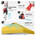 thumbnail image 4 of CROWN SHADES 10x10 Pop Up Canopy Tent with One Push Setup Easy Outdoor Sun Shade for Events, Parties, Camping Yellow, 4 of 8