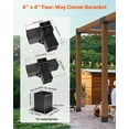 thumbnail image 6 of VEVOR Pergola Kit, 4x4 inch Pergola Brackets for 3.5x3.5 inch Wood Beams in Actual Dimension, 3-Way (4 Pcs) and 4-Way (2 Pcs) Gazebo Brackets with 6 Post Bases, for Outdoor Pergolas, Gazebos, Sheds, 6 of 9