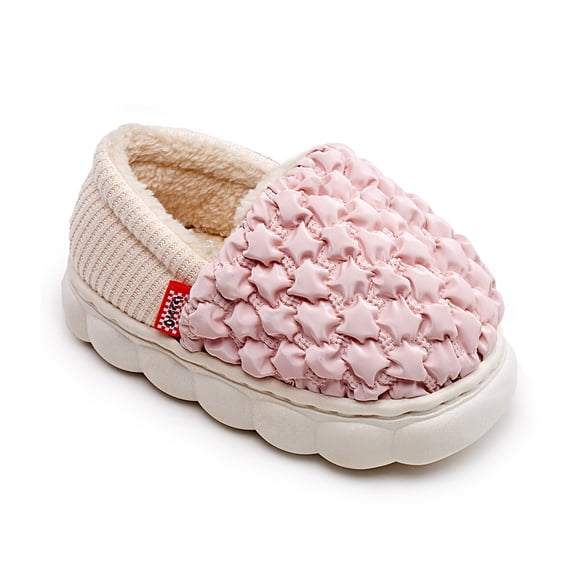 Puff Warm Slippers for Girls Boys Kids Toddlers, Cute Non-slip Kids House Slippers for Indoor and Outdoor Walking Shoes