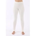 thumbnail image 2 of Women's Cottonique W12239 Latex Free Cotton Thermal Base Layer Legging (Natural 6), 2 of 6