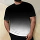thumbnail image 1 of Tops para hombre, blusas y camisas de manga corta con cuello redondo para hombre, blusa informal grande con cuello redondo y manga corta degradada, blusa de poliéster para hombre, 1 of 5