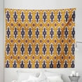 thumbnail image 1 of Bohemian Art Tapestry, Tribal Flowers Old Vintage Blossoms Repetitive Pattern Artwork, Fabric Wall Hanging Decor for Bedroom Living Room Dorm, 5 Sizes, Marigold and Dark Lavender, by Ambesonne, 1 of 1