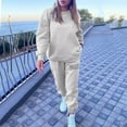 thumbnail image 2 of Ensemble de Survêtement Décontracté pour Femmes Coupe Ample Col Rond Haut Imprimé avec Pantalon Assorti Tenue Confortable Deux Pièces pour Femmes, 2 of 6