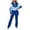 Blue, variant on MAIHAN-Women Two Piece Outfits Workout Sets Women's Color Block Zip Up Tracksuit - Matching Jacket & Slim Fit Pants Set for Running, Yoga & Casual Wear(Blue,L)