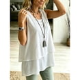 thumbnail image 6 of WCJM Womens Basic Chiffon Tank Top Sleeveless Double Layers Lightweight Comfy Blouse Tunic Classic Summer Top Women's Camis（White,2XL）, 6 of 7