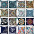 thumbnail image 2 of Set of 4 Decorative Pillowcases, Cushion Cover, Double-sided Printing, Datura Flowers, Short Plush, for Sofa, Patio Chair, Home, Car 18x18/45x45cm (Random Color), 2 of 5