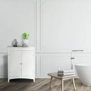 Elegant Home Fashions Sicily Floor Cabinet with 2 Shutter Doors, White