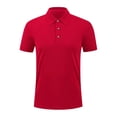 thumbnail image 1 of Collar de Cuello Suave, Color Sólido Casual Cuello de Vuelta de los Hombres Camiseta de Manga Corta Hecha de Poliéster Ligero para el Uso Diario de Verano, 1 of 8