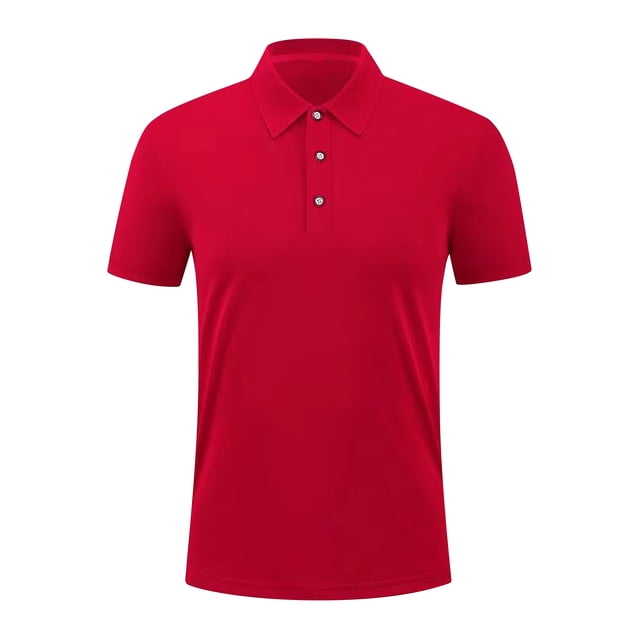 Collar de Cuello Suave, Color Sólido Casual Cuello de Vuelta de los Hombres Camiseta de Manga Corta Hecha de Poliéster Ligero para el Uso Diario de Verano