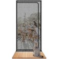 thumbnail image 1 of Reinforced Cat Screen Door Heavy Duty Pet-Proof Screen with Zipper White Prevents Pets from Running Out, 1 of 5