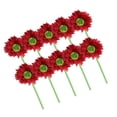 thumbnail image 2 of Cateissary 10 piezas de flores artificiales Gerbera, plantas falsas, simulación de novia, aspecto sin olor, hogar, jardín, oficina, flores DIY Decoración Rojo Cateissary HA084637-08, 2 of 6
