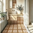 thumbnail image 5 of 10Pcs Vintage Floral Wood Grain Peel and Stick Floor Tiles， 12x12in Covers 10 Sq. Ft. SelfAdhesive DIY Vinyl Flooring， Waterproof & Removable for Bathroom， Kitchen， Living Room， Staircase, 5 of 8