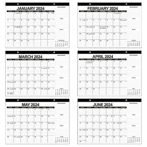 Office Monthly Calendar Wall Mountable Rectangular Shape Simple And Plain Style 1Set