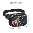 thumbnail image 4 of Fuzoiu American Flag Print Unisex Square Double Layer Waist Bag,Crossbody Fanny Pack Travel Workout Accessory, 4 of 9