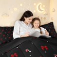thumbnail image 5 of Homewish Cartoon Plant Mushrooms 7-Piece Twin Bedding,Cute Bowtie Bedding Comforter Set,Red Black,Black Reversible, 5 of 8