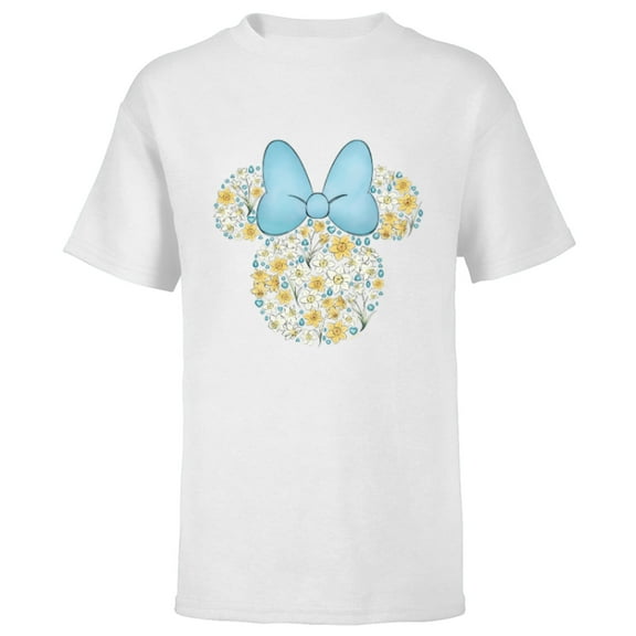 Disney Minnie Mouse March Birth Month Birthstone & Flowers - Short Sleeve T-Shirt for Kids - Customized-White