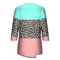 thumbnail image 5 of Qertyioot Femmes Mode Été Décontracté Imprimé Col Rond T-shirt Ample Hauts Blouse Chandail, 5 of 5