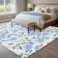 thumbnail image 4 of Large Area Rugs for Living Room Bedroom, Blue Spring Floral 6'x9' Rug Washable Carpet Runner Indoor Outdoor, Flowers Leaves Pastoral Botanical Non Slip Floor Mats Rug for Kitchen, Playroom, 4 of 8