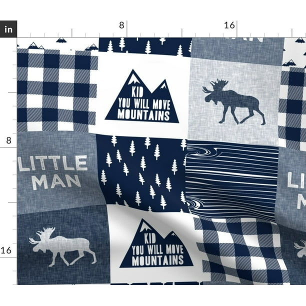 Quilt Panel Moose Little Man Patchwork Baby Fabric Printed by