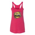 thumbnail image 3 of Softball Mom Animal Print Girl Sports Tri-Blend Racerback Tank Top, Shocking Pink, Small, 3 of 5