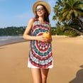 thumbnail image 3 of Balery Round Design Vestidos de verano para mujer con estampado: vestido holgado sin mangas, vestido playero informal y cómodo para días calurosos., 3 of 7