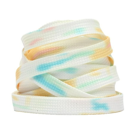 

A pair White Shoes 1-1.8 m 9 mm Sneakers Laces Shoe Accessories Flat Tie-dye 1.5M G